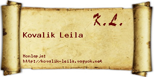 Kovalik Leila névjegykártya